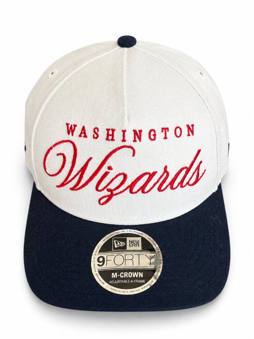 New Era Washington Wizards White Navy Script 9FORTY Snapback Hat